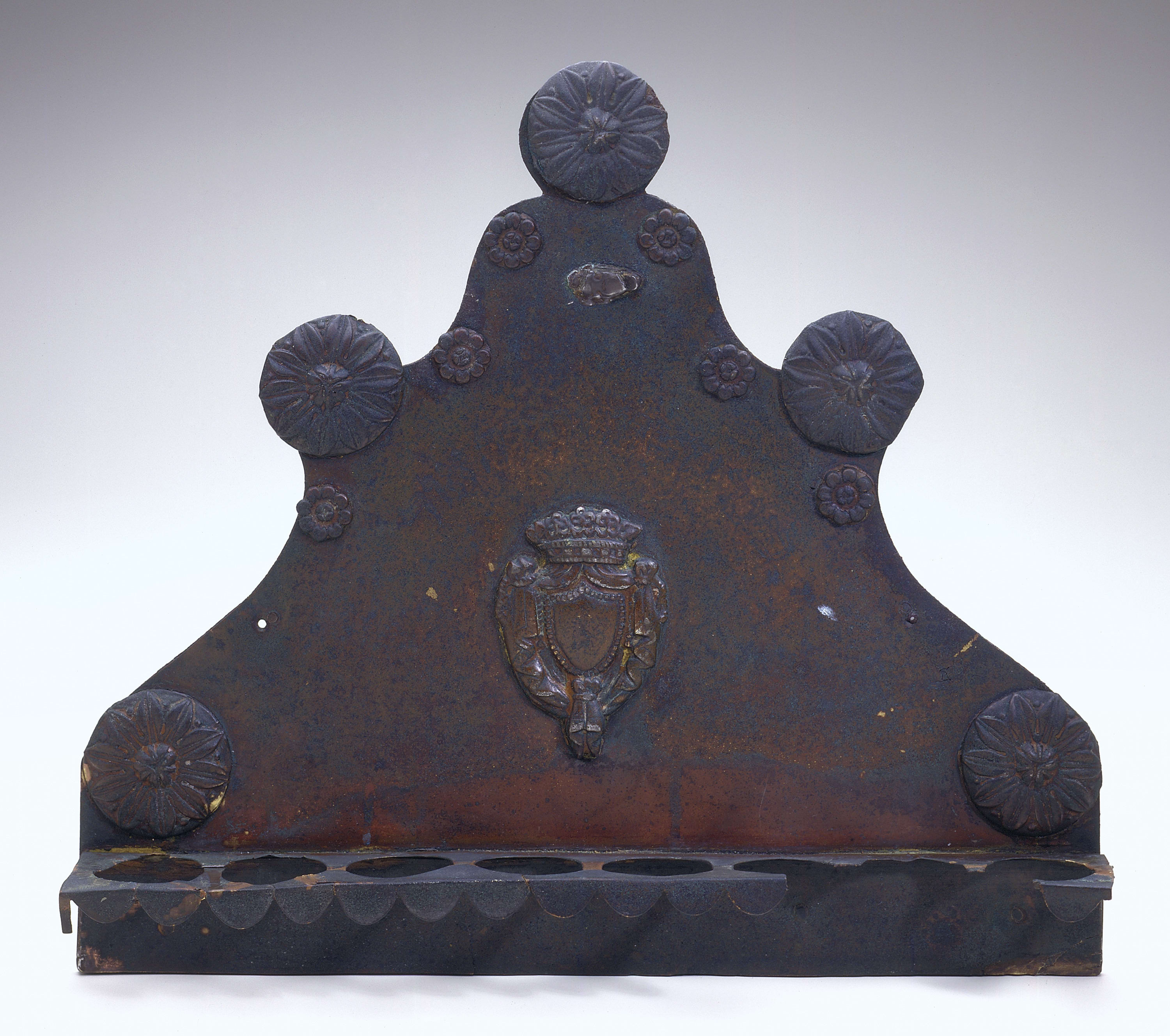 Hanukkah Lamp, Copper alloy: appliqué, incised, and cast; iron, 19th century (?)