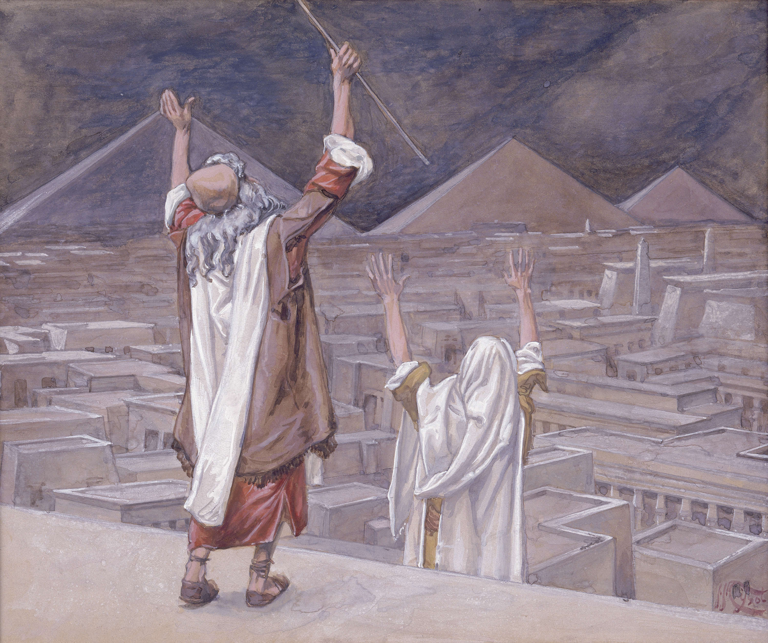 James Jacques Joseph Tissot, The Plague of Locusts (Les sauterelles), Gouache on board, c. 1896-1902