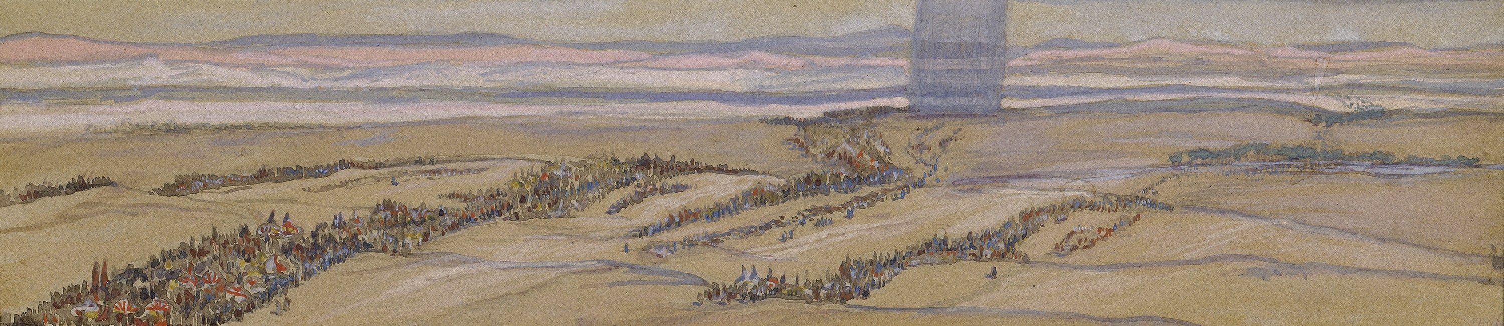 James Jacques Joseph Tissot, The Exodus (L'Exode), Gouache on board, c. 1896-1902