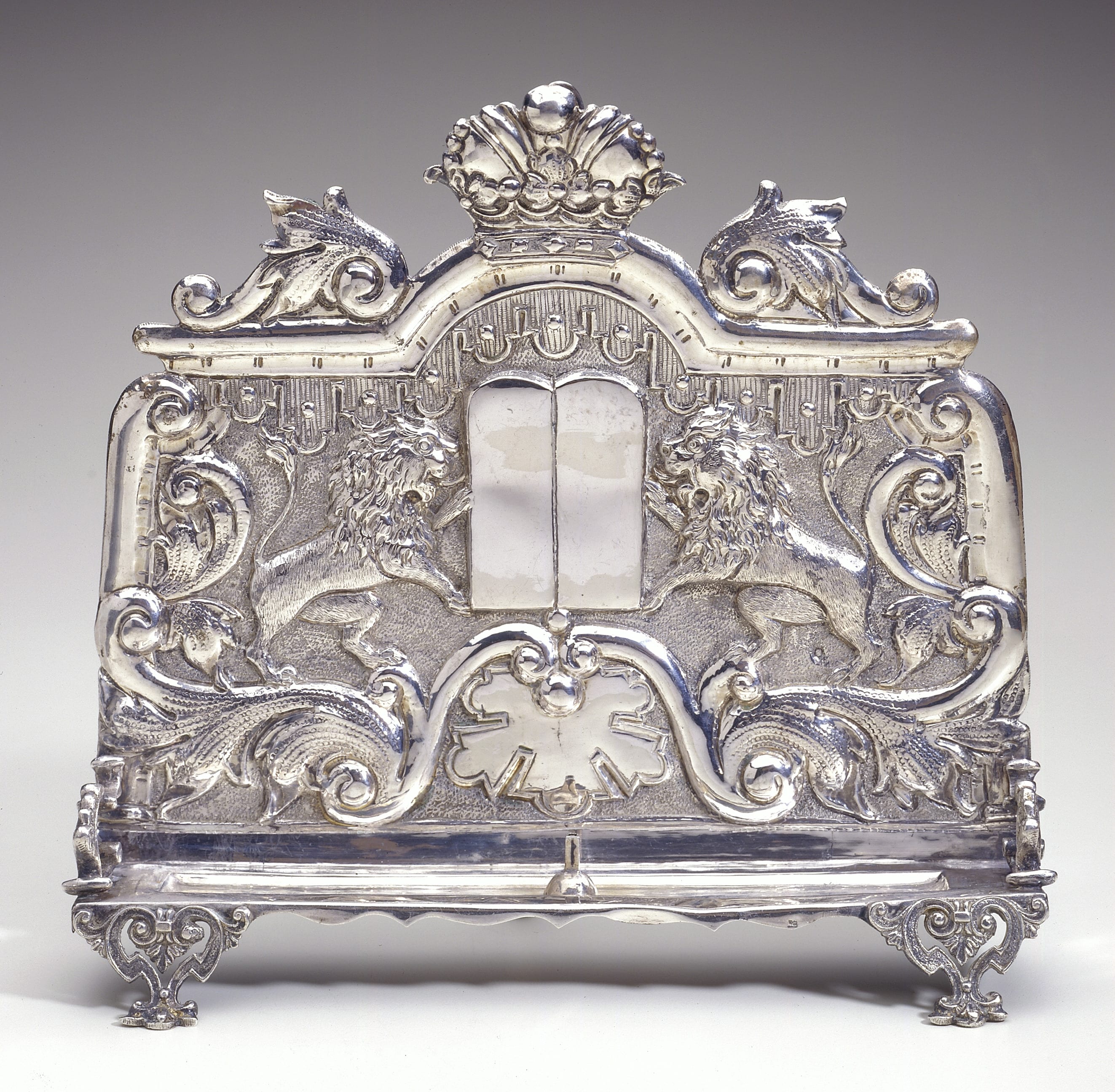 Karl Kauba, Hanukkah Lamp, Silver: repoussé, traced, punched, and cast, 1891-99