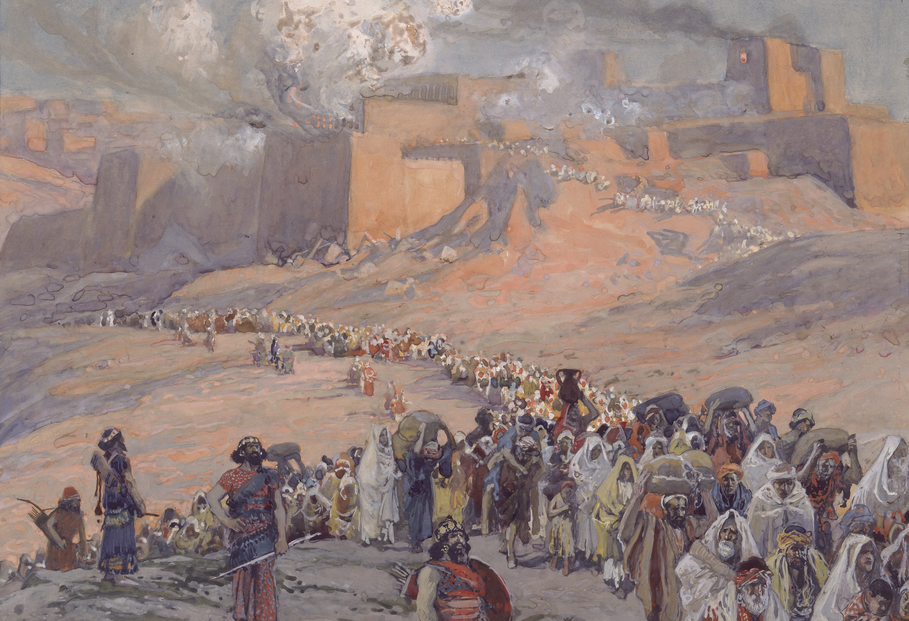 James Jacques Joseph Tissot (French, 1836-1902) and followers, The Flight of the Prisoners (Exode des prisonniers), Gouache on board, c. 1896-1902