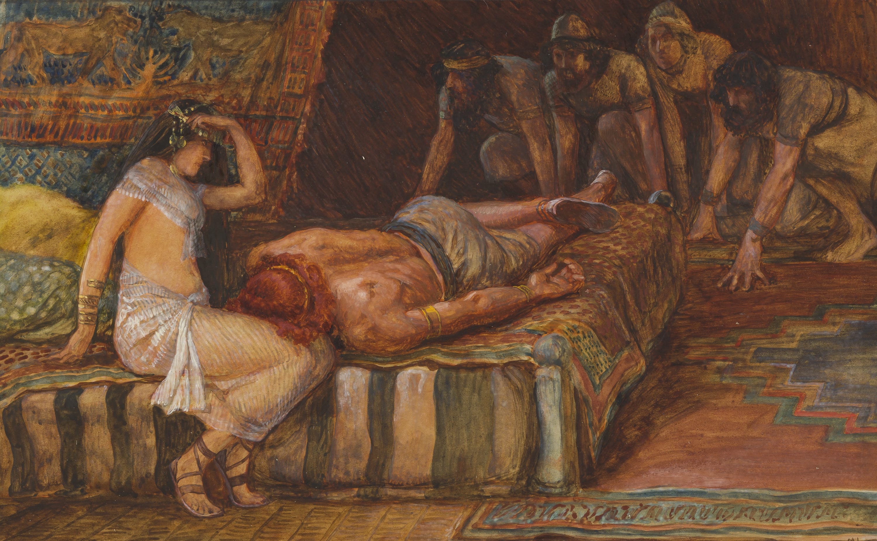 James Jacques Joseph Tissot (French, 1836-1902) and followers, Samson Is Made Prisoner (Samson fait prisonnier), Gouache on board, c. 1896-1902