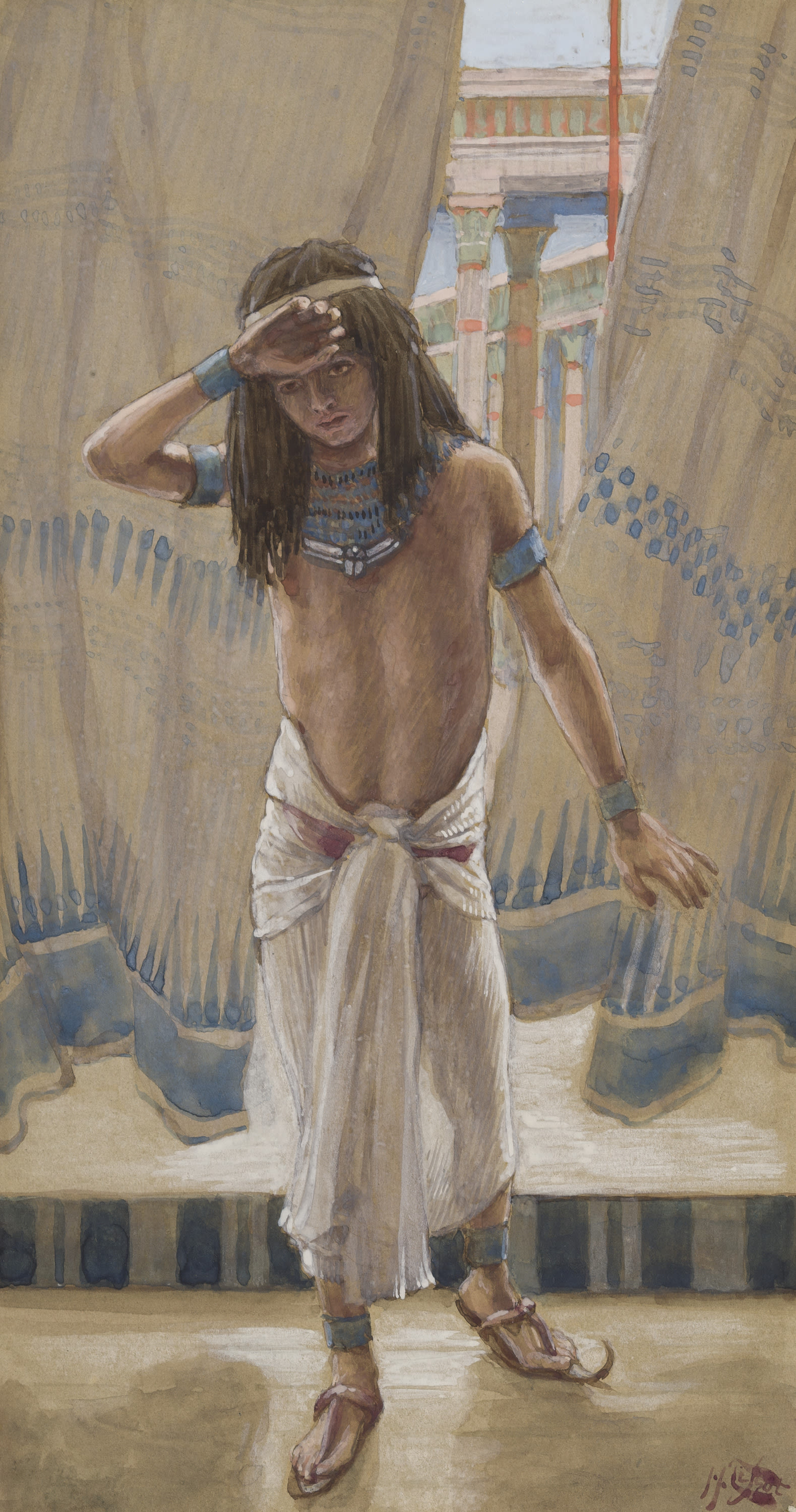 James Jacques Joseph Tissot, Joseph Wept (Joseph pleure), Gouache on board, c. 1896-1902