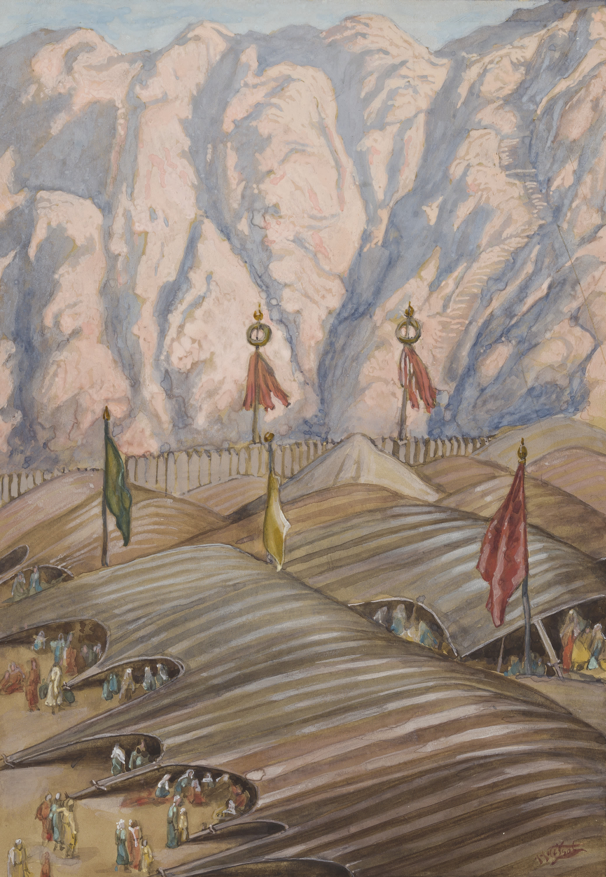 James Jacques Joseph Tissot, The Camp Before Sinai (Le camp devant Sinaï), Gouache on board, c. 1896-1902