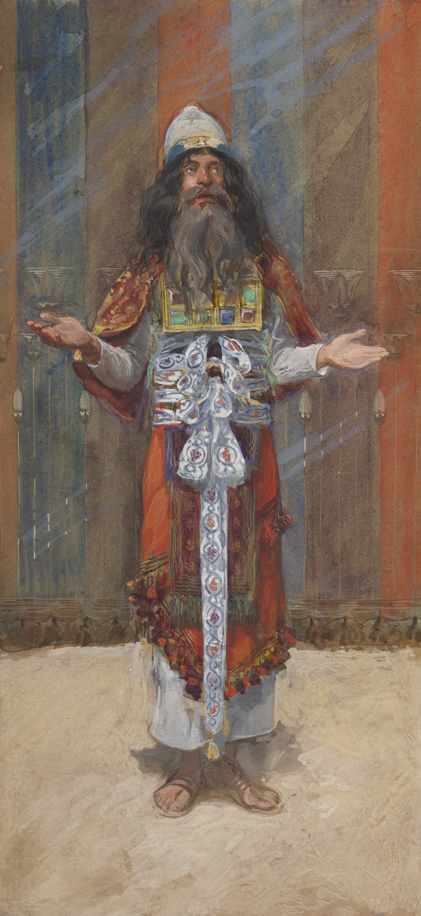 James Jacques Joseph Tissot (French, 1836-1902) and followers, The Costume of the High Priest (Le costume du Grand-Prètre), Gouache on board, c. 1896-1902