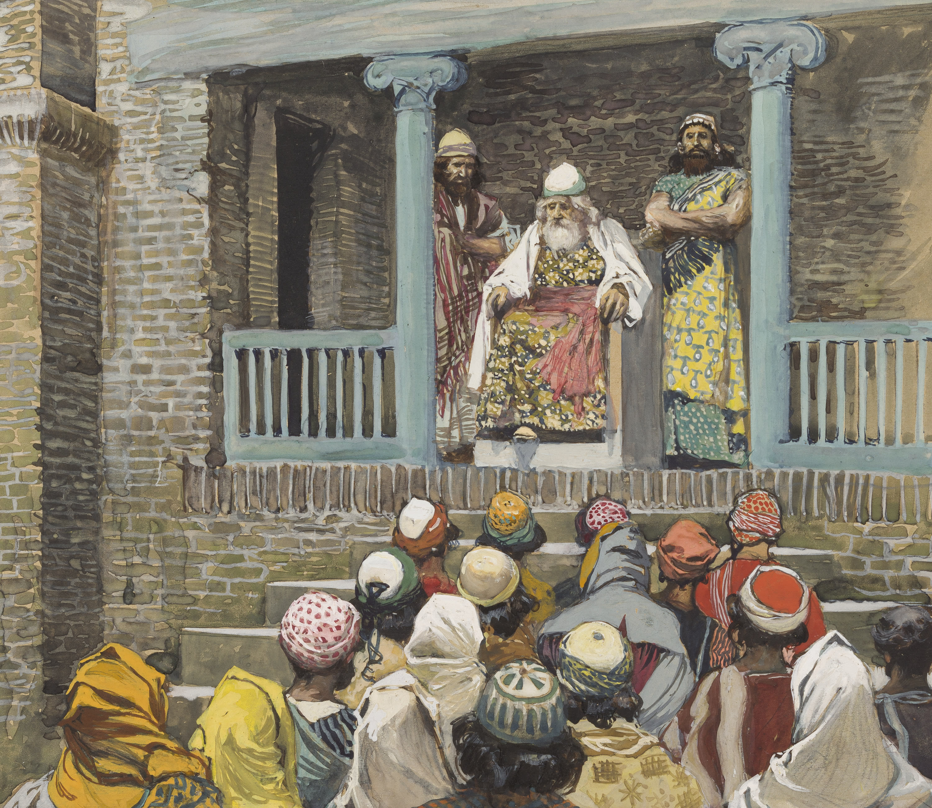 James Jacques Joseph Tissot (French, 1836-1902) and followers, Samuel at Ramah (Samuel à Ramatha), Gouache on board, c. 1896-1902
