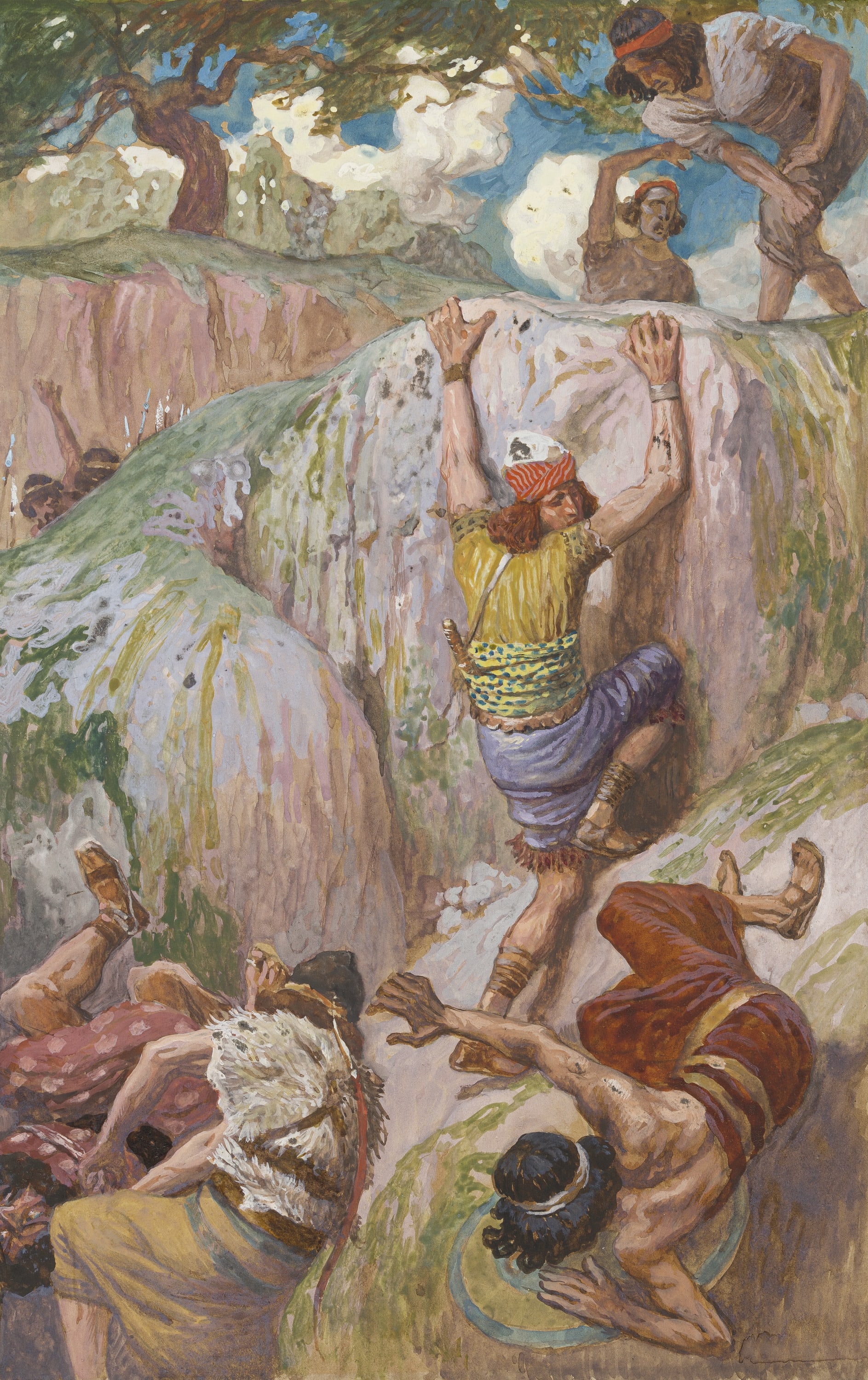 James Jacques Joseph Tissot (French, 1836-1902) and followers, Jonathan at the Assault of the Philistines (Jonathas à l'assaut du camp des Philistins), Gouache on board, c. 1896-1902