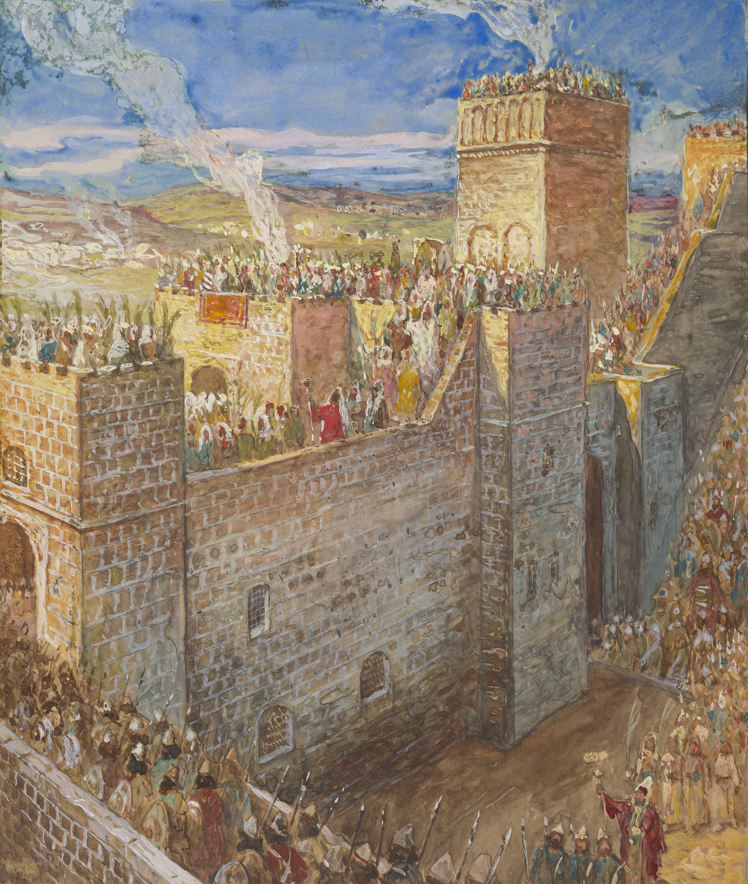 James Jacques Joseph Tissot (French, 1836-1902) and followers, The Procession on the Walls of Jerusalem (La procession sur les murs), Gouache on board, c. 1896-1902