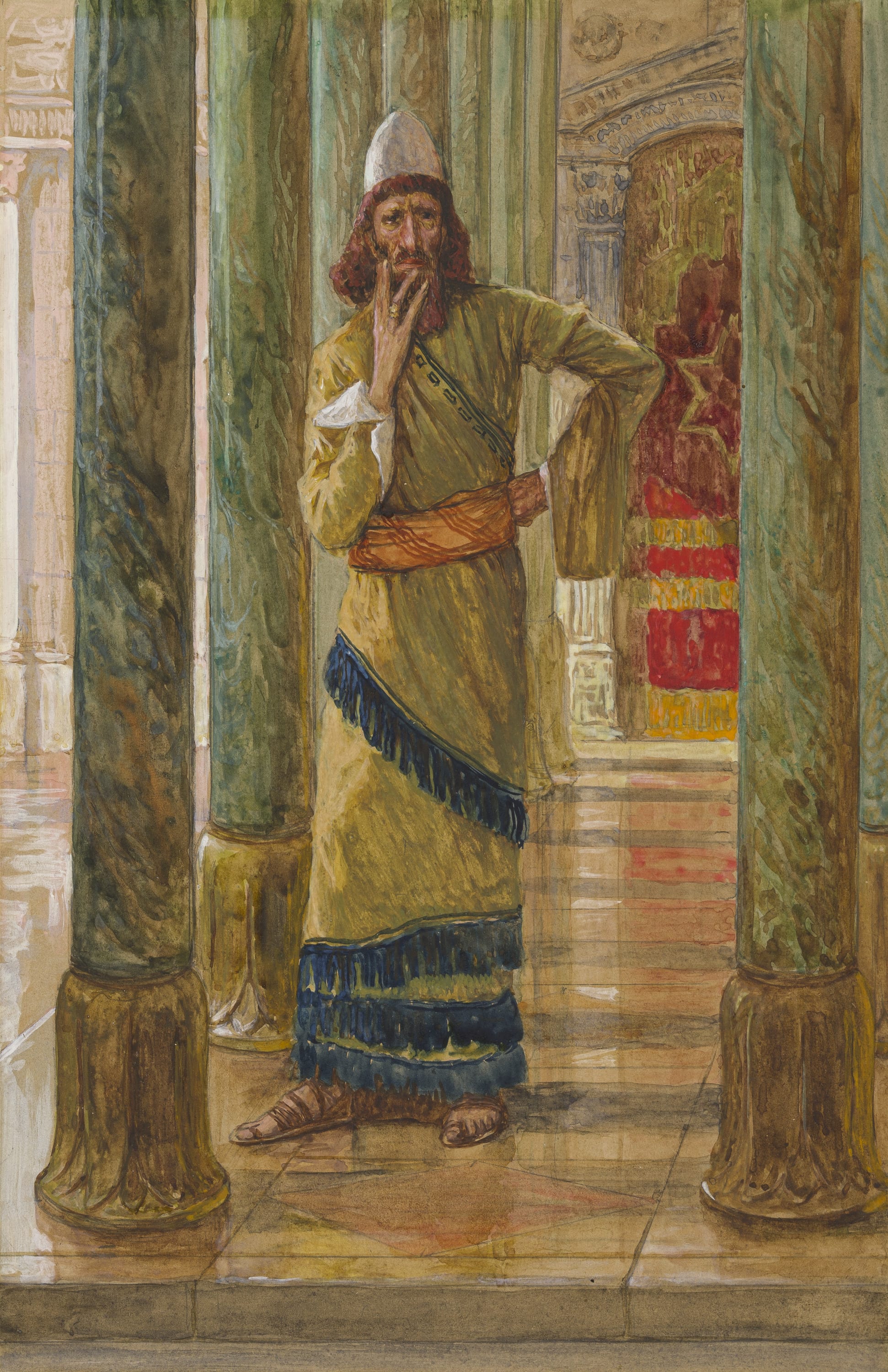 James Jacques Joseph Tissot (French, 1836-1902) and followers, Mordecai (Mardochée), Gouache on board, c. 1896-1902