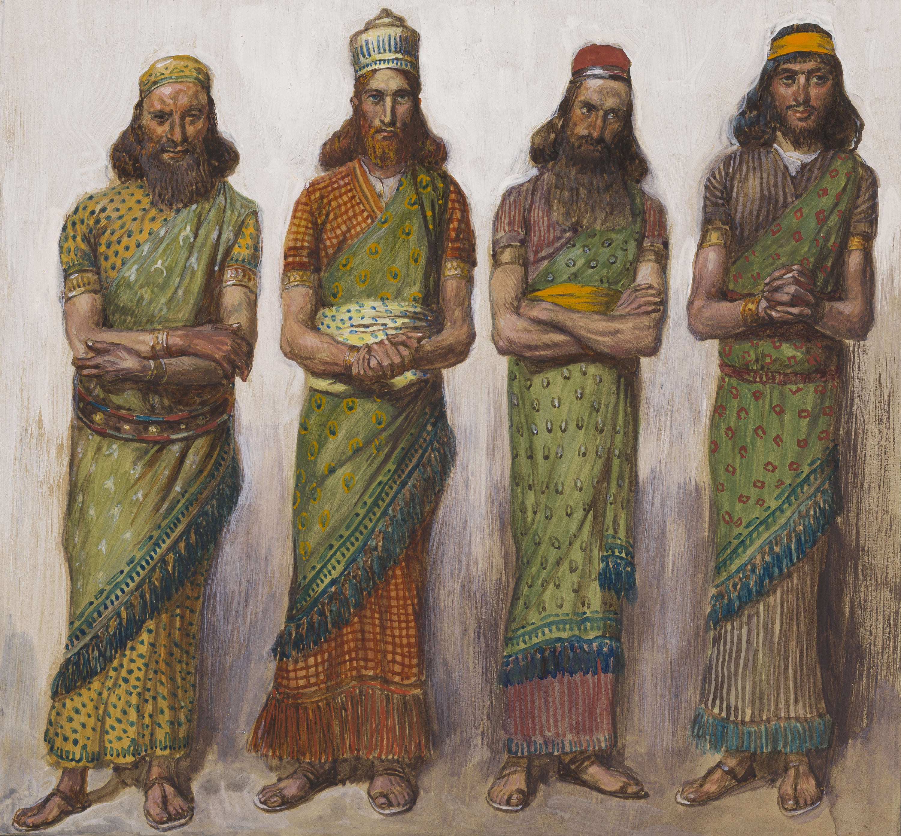 James Jacques Joseph Tissot (French, 1836-1902) and followers, Daniel and the Young Men (Daniel et les trois jeunes gens), Gouache on board, c. 1896-1902
