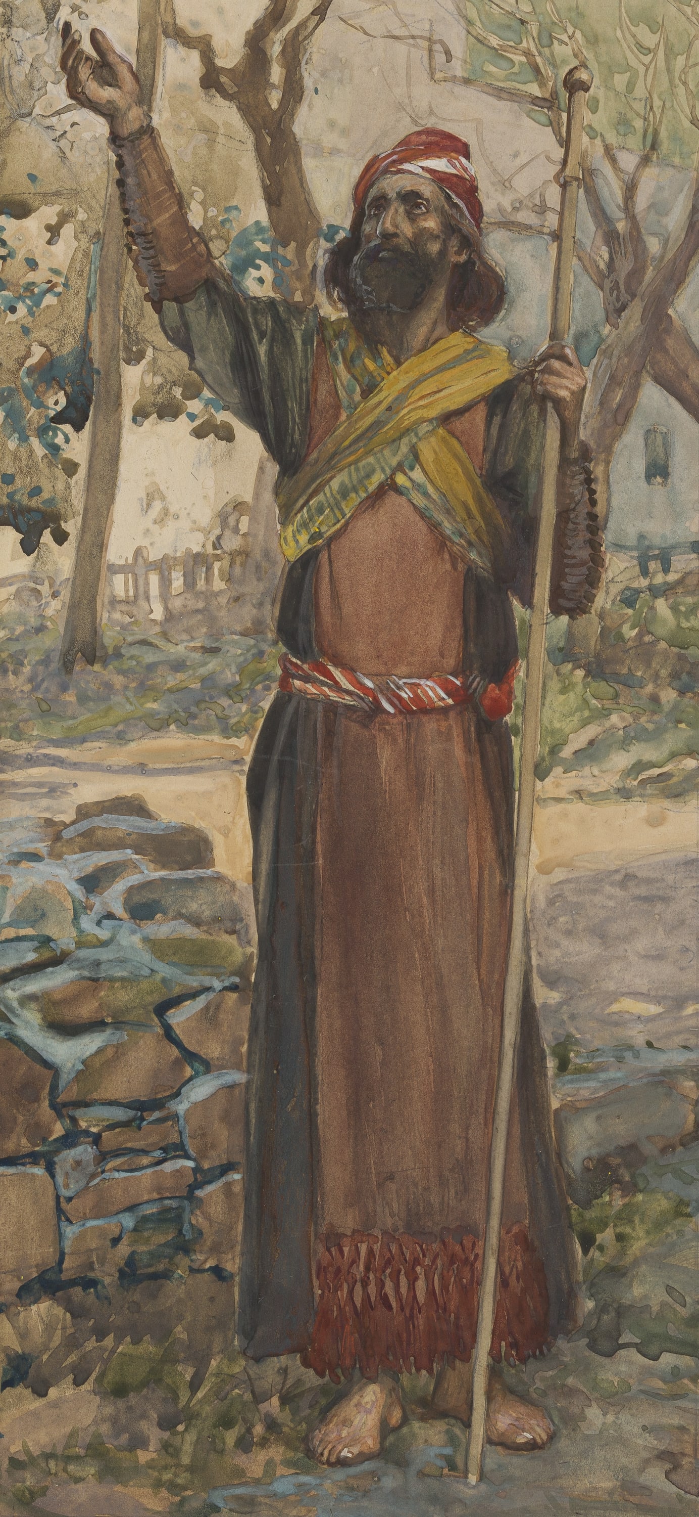 James Jacques Joseph Tissot (French, 1836-1902) and followers, Zechariah	 (Zacharie), Gouache on board, c. 1896-1902