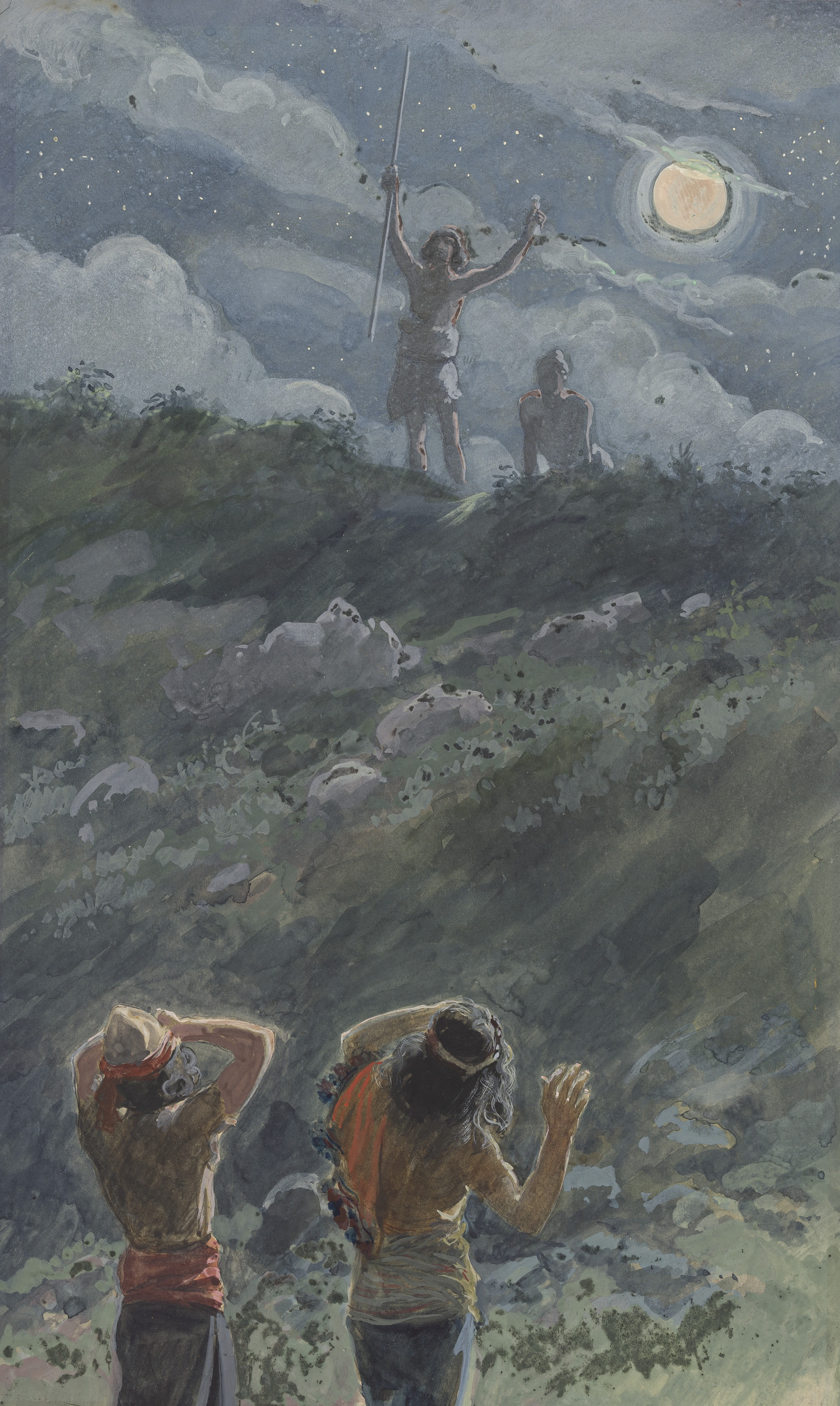 James Jacques Joseph Tissot (French, 1836-1902) and followers, David Stops on a Hill (David sur la montagne), Gouache on board, c. 1896-1902