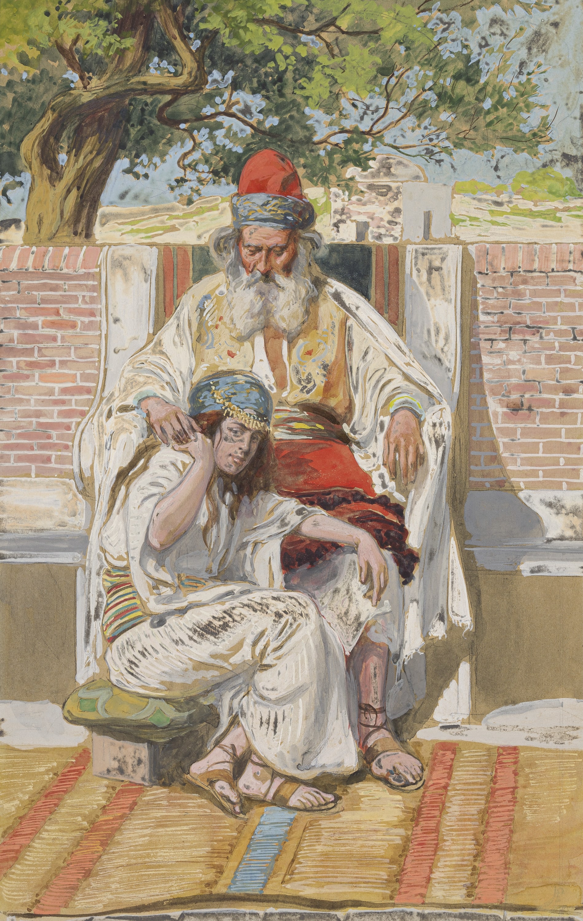 James Jacques Joseph Tissot (French, 1836-1902) and followers, David and Abishag (David et Abisag), Gouache on board, c. 1896-1902