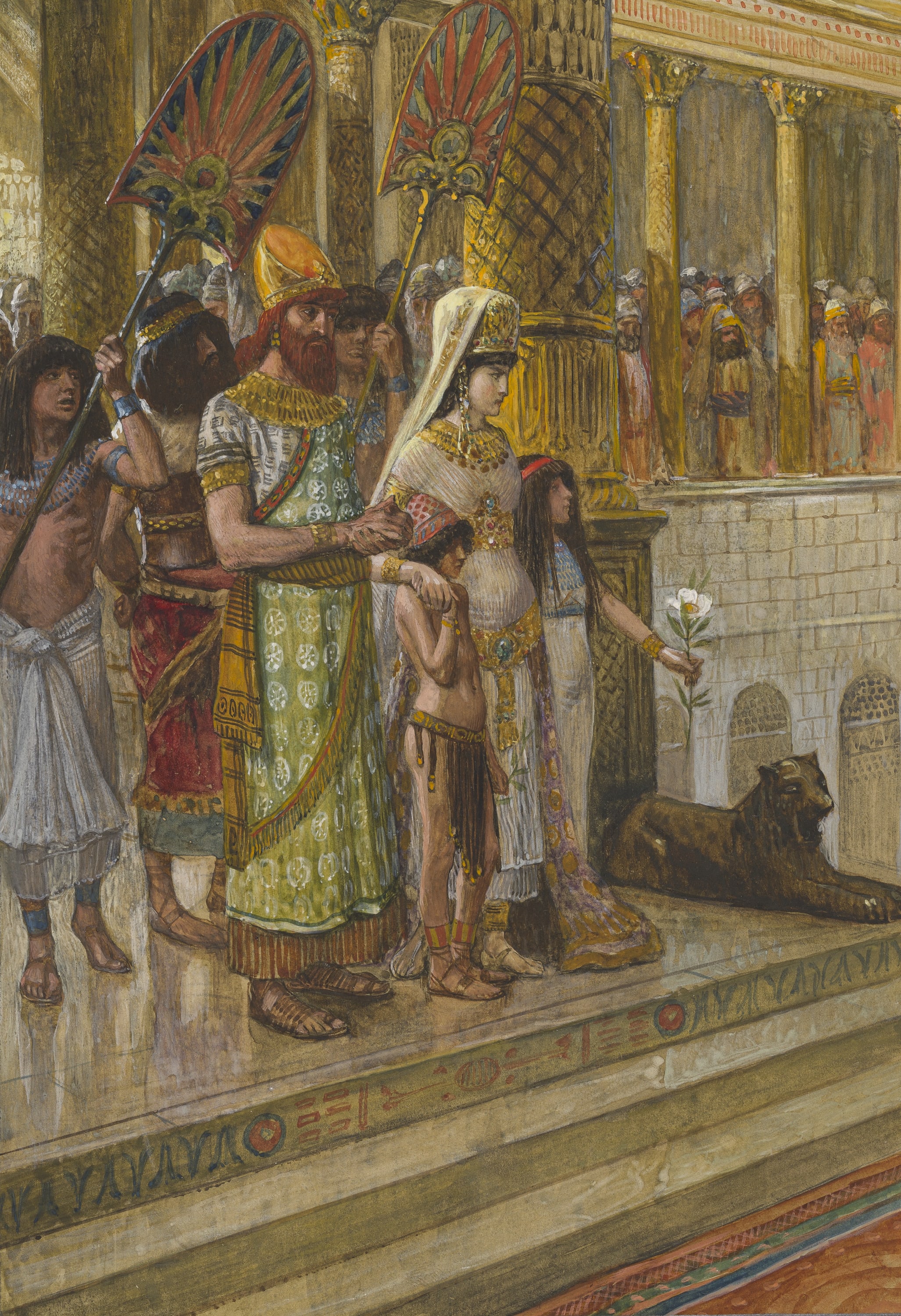 James Jacques Joseph Tissot (French, 1836-1902) and followers, Solomon and the Queen of Sheba (Salomon et la rein de Saba), Gouache on paper, c. 1896-1902