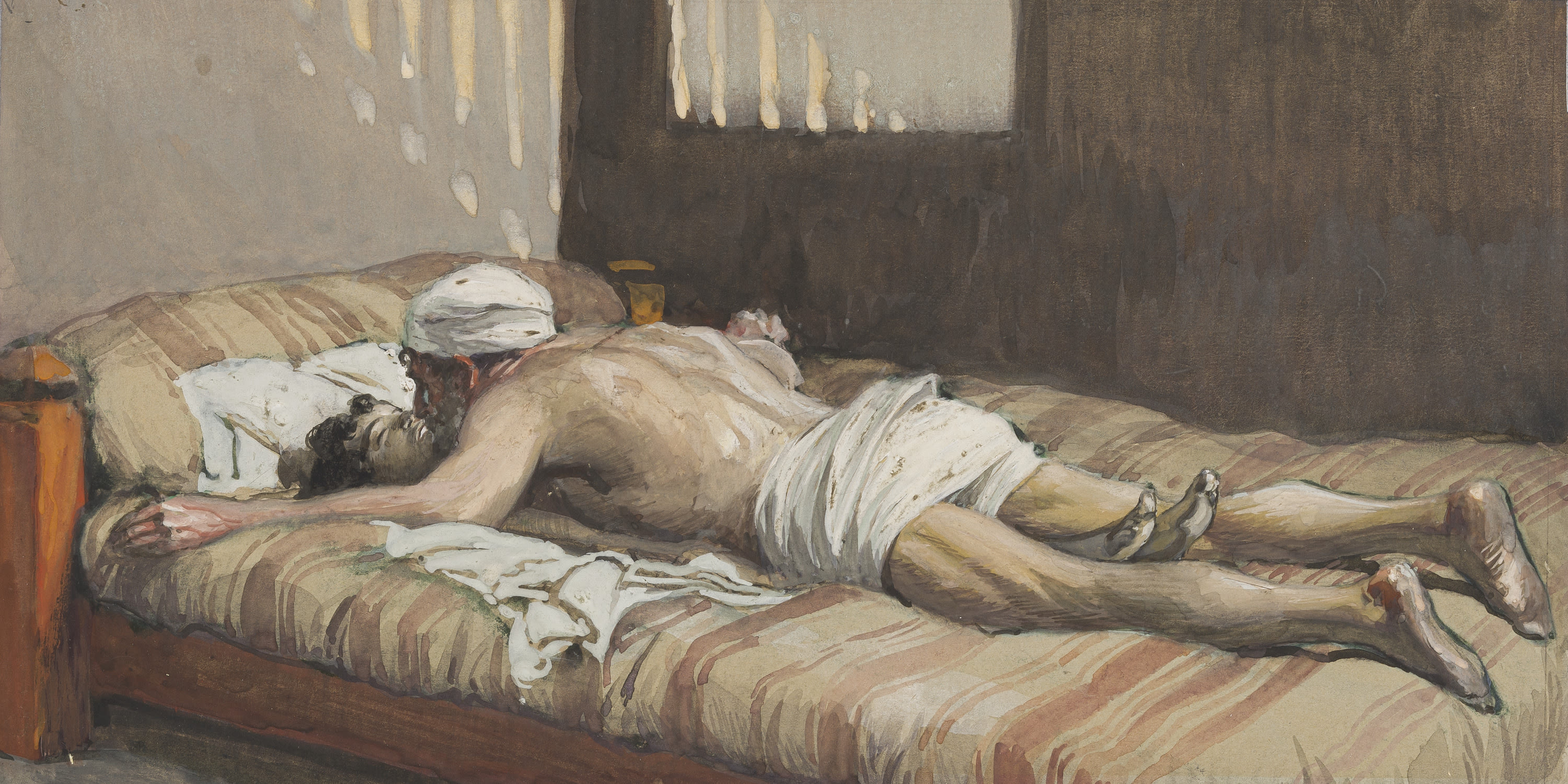 James Jacques Joseph Tissot (French, 1836-1902) and followers, Elijah Raiseth the Widow's Son (Élie resssuscite l'enfant), Gouache on board, c. 1896-1902