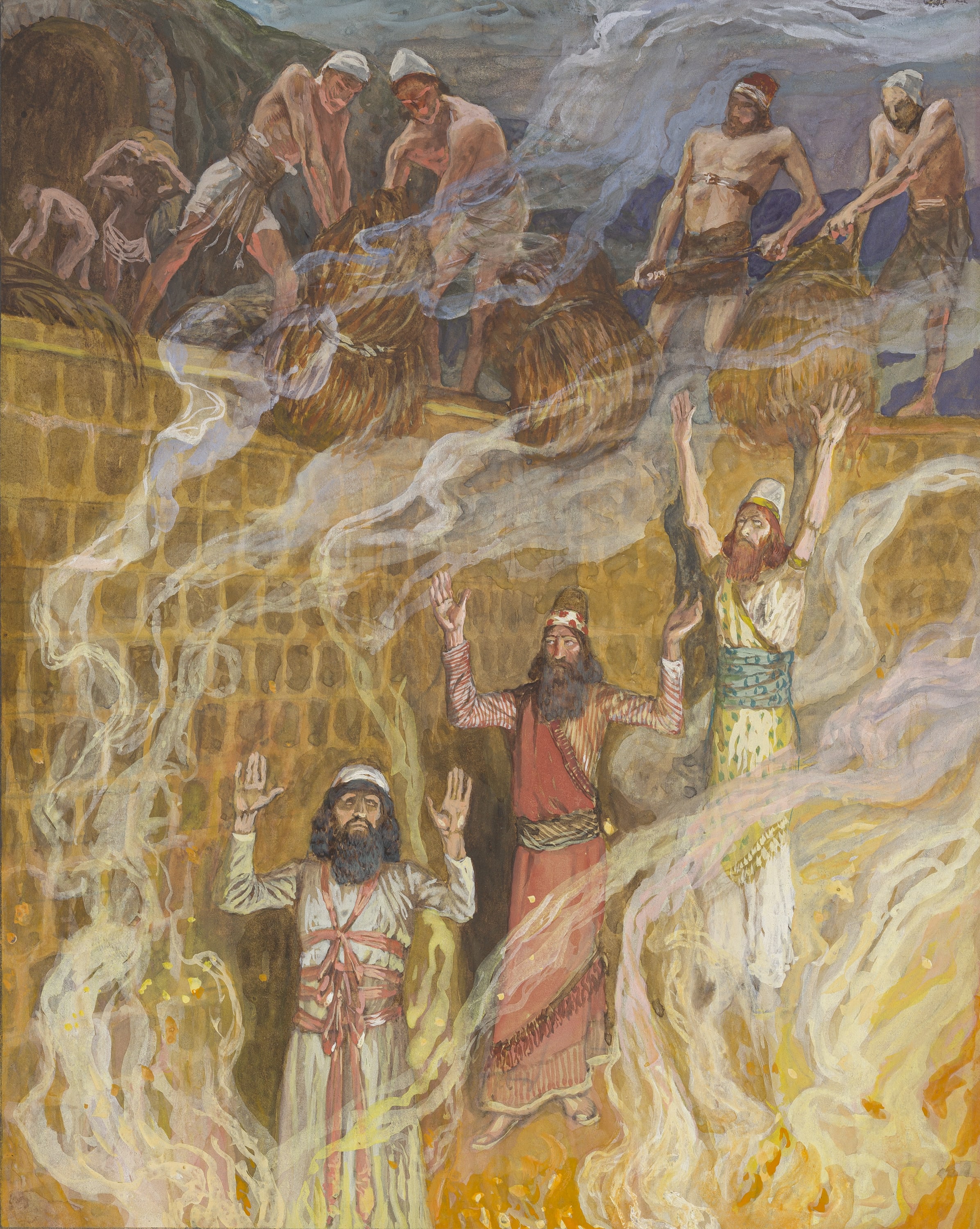James Jacques Joseph Tissot (French, 1836-1902) and followers, In the Fiery Furnace (Dans la fournaise), Gouache on board, c. 1896-1902