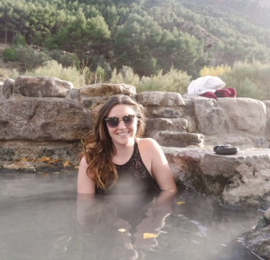 Kate in a hot spring