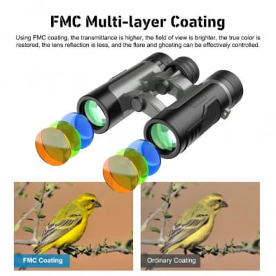 K&F CONCEPT 10X25 COMPACT BINOCULARS FOR KIDS AND ADULTS, WITH BAK4 PRISM, FMC LENS, IP65 WATERPROOF & NECK STRAP FOR BIRD WATCHING HUNTING TRAVEL CAMPING STARGAZING