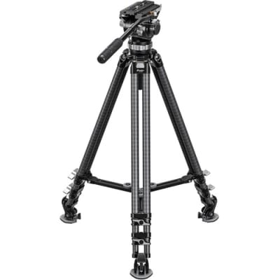 LEOFOTO LVC-253C CARBON FIBER TWIN-LEG TRIPOD WITH BV-20 VIDEO HEAD SYSTEM