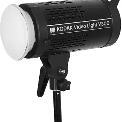 KODAK V300 VIDEO LIGHT WITH REFLECTOR AND DIFFUSER 5600 LX CAMERA LED LIGHT