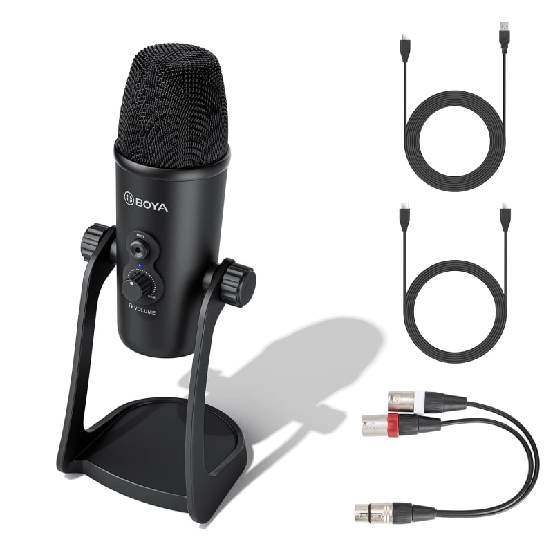 BOYA BY-PM700 PRO USB STUDIO MICROPHONE FOR WINDOWS, MAC & PC, WITH DETACHABLE STAND FOR VOCALS, YOUTUBE STREAMING, GAMING, CONFERENCE CALL, PODCAST VIDEO RECORDING
