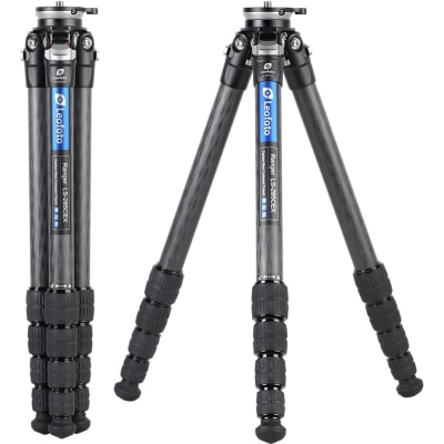 LEOFOTO LS-285CEX CARBON FIBER TRIPOD CF 5 SECTION WITH BUILT-IN LEVELING BASE 15° TILT RANGER SERIES