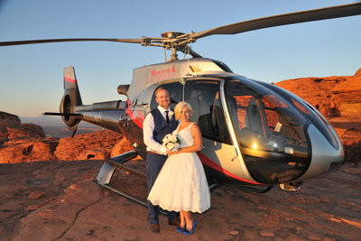 Sunset Brilliance- Grand Canyon flyover with a Valley of Fire Wedding or Renewal of Vows
