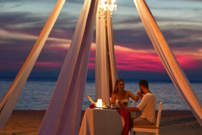 Romantic dinner on the beach