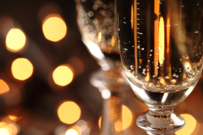 Sparkling wine at arrival