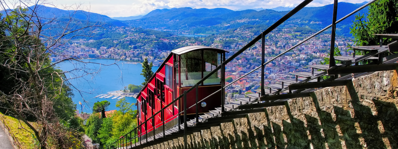 Tram at Lake Lugano