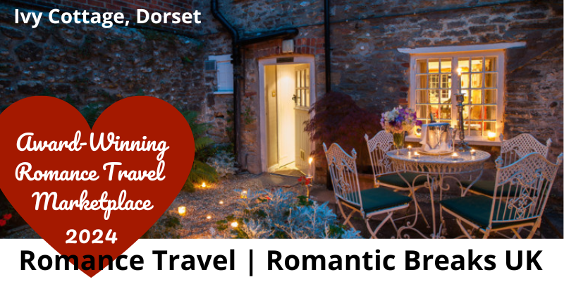 Romantic cottage garden with Champagne and candles