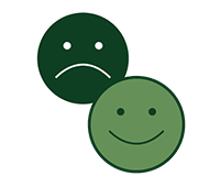 A happy face and a sad face