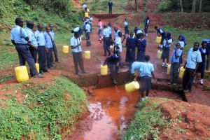The Water Project: Digula Secondary School -  Students Wait At The Spring
