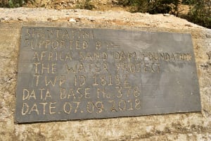 The Water Project:  Finished Sand Dam Construction