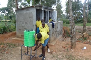 The Water Project:  Finished Latrines And Handwashing Station