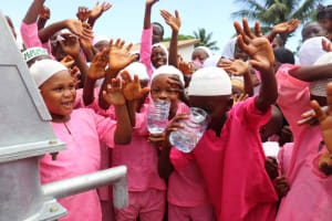 The Water Project: Lungi, Rotifunk, King Fuad Hafis Islamic School -  Students Celebrate At The Well