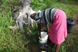 The Water Project: Mahira Community, Kusimba Spring -  Collecting Water At The Spring