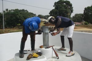 The Water Project: Lungi, Mahera, Mahera Health Clinic -  Pump Installation