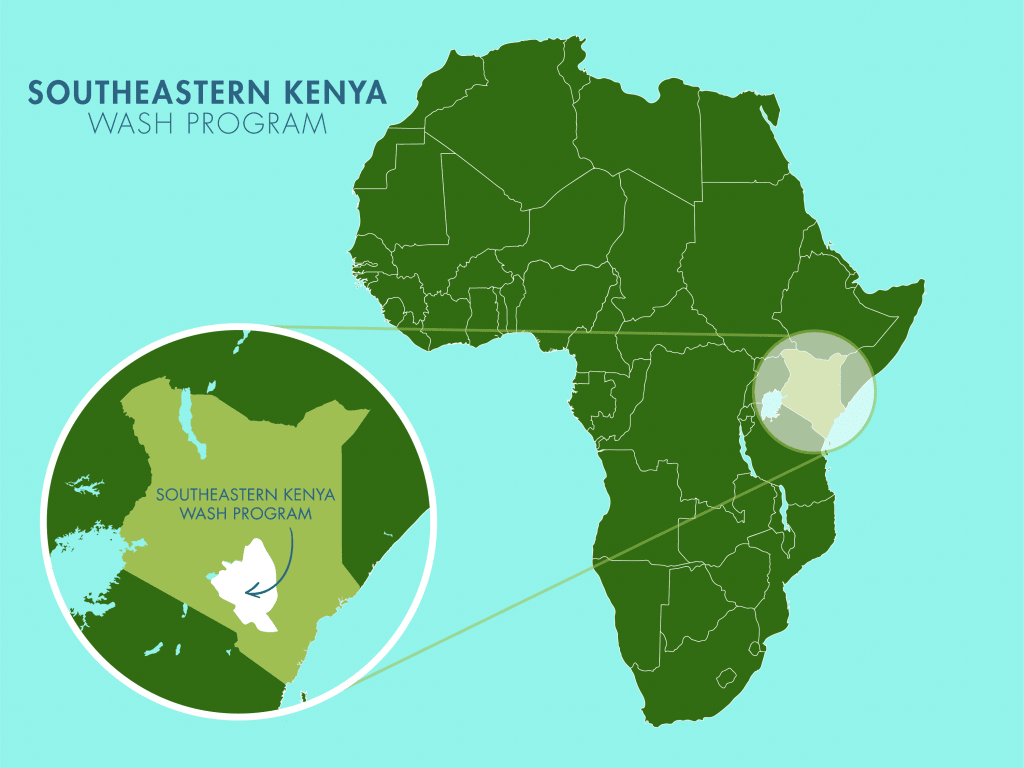 Map of The Water Project program area in Southeast Kenya