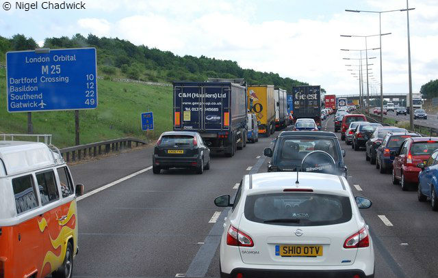 M25 traffic jam - London drivers