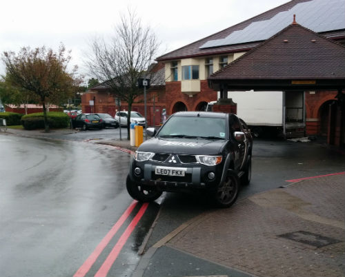 A large car parked in a stupid place at Heartlands Hospital, Birmingham