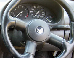 A car steering wheel