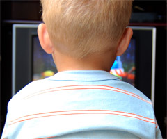 A child watching TV