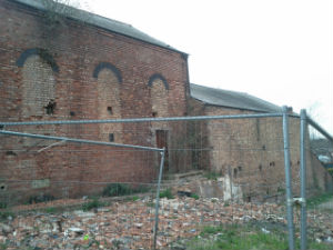 A derelict building in a town centre