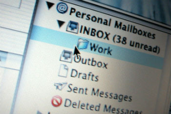 Email inbox, emails about jobs