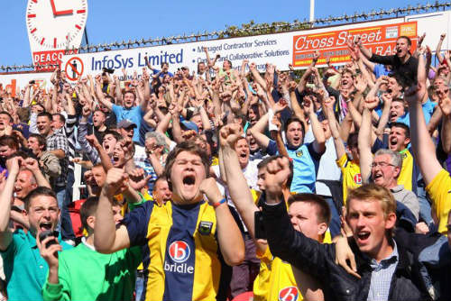 Football rugby fans chanting - ban them!