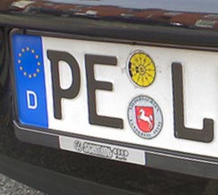 A foreign number plate