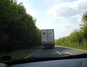 Stuck behind a lorry