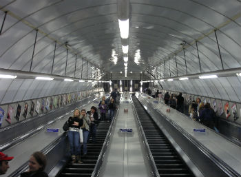 Escalators on the London Underground - inaccessible to large dogs