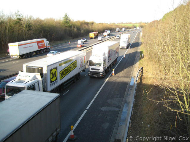 Lorries on the motorway